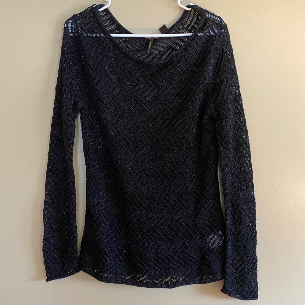 Sparkly black mesh sweater